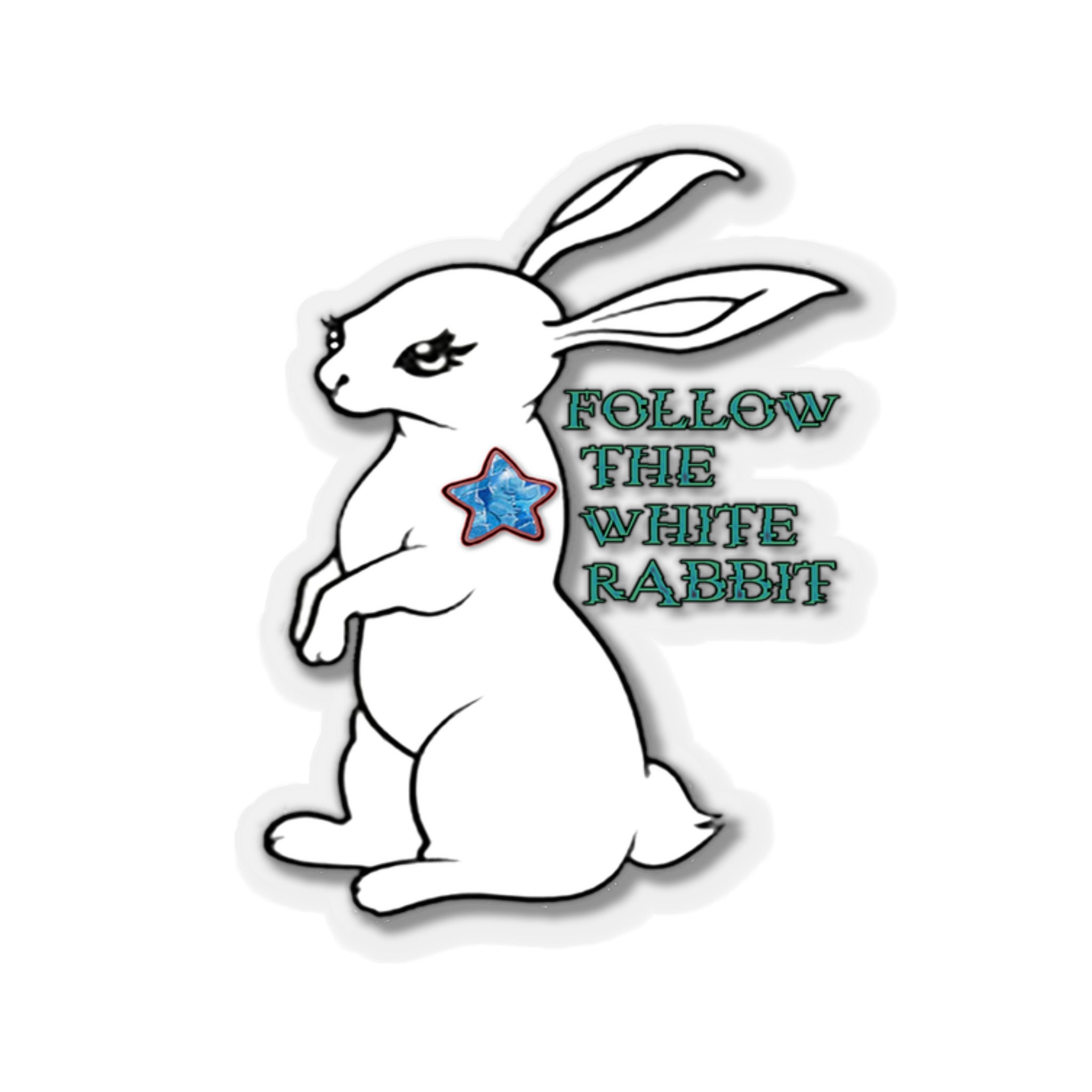 An artistic representation of following the white rabbit.